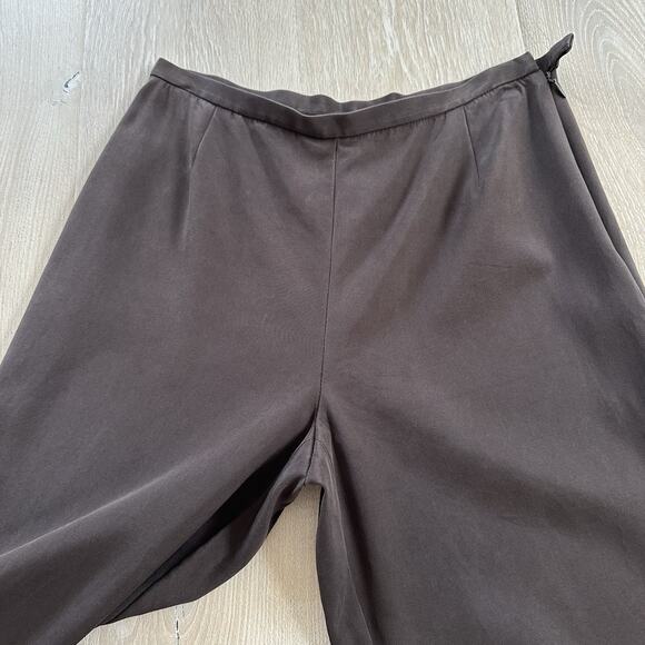 Lafayette 148 Satin Pants Silk Blend Straight Leg Trousers Cropped - Picture 4 of 12